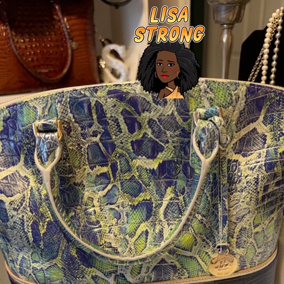 Brahmin Green Viper Mackay with matching wallet - Picture 7 of 8